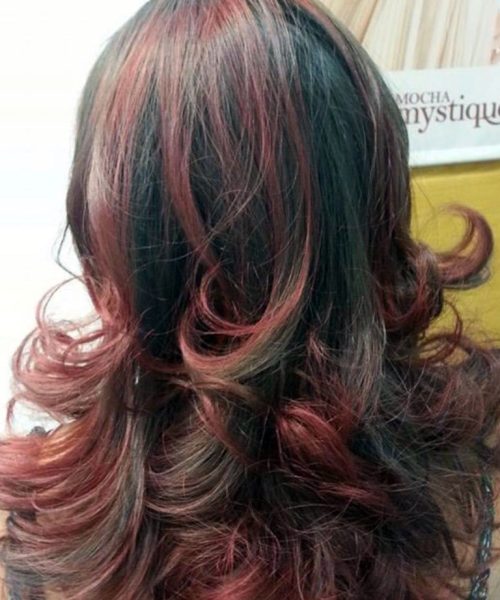 Red-full-ombré-and-Tony-Modern-Layers-cut-& blow dry-